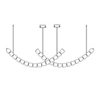 Lustra Chandelier Cristal Doré LED 3-Lignes - Neutralighting