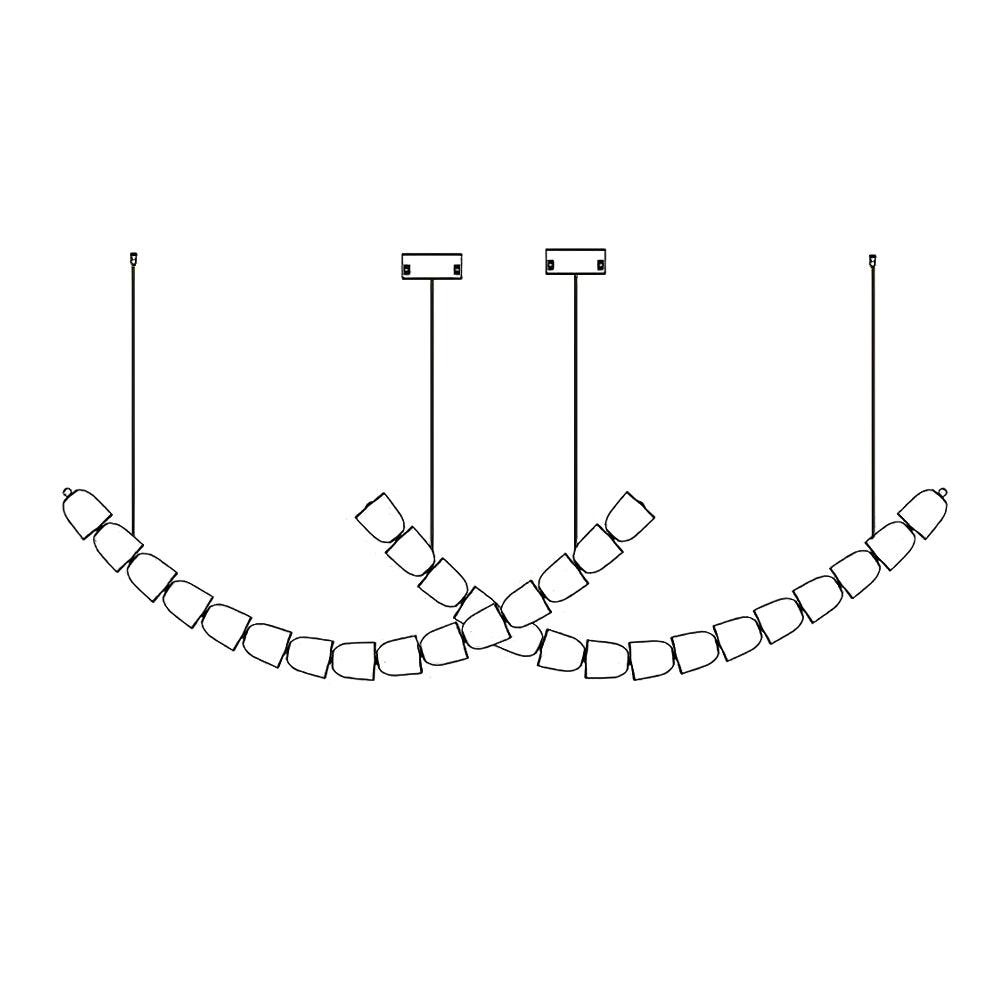 Lustra Chandelier Chrome Cristal Entrelacé Lignes - Neutralighting
