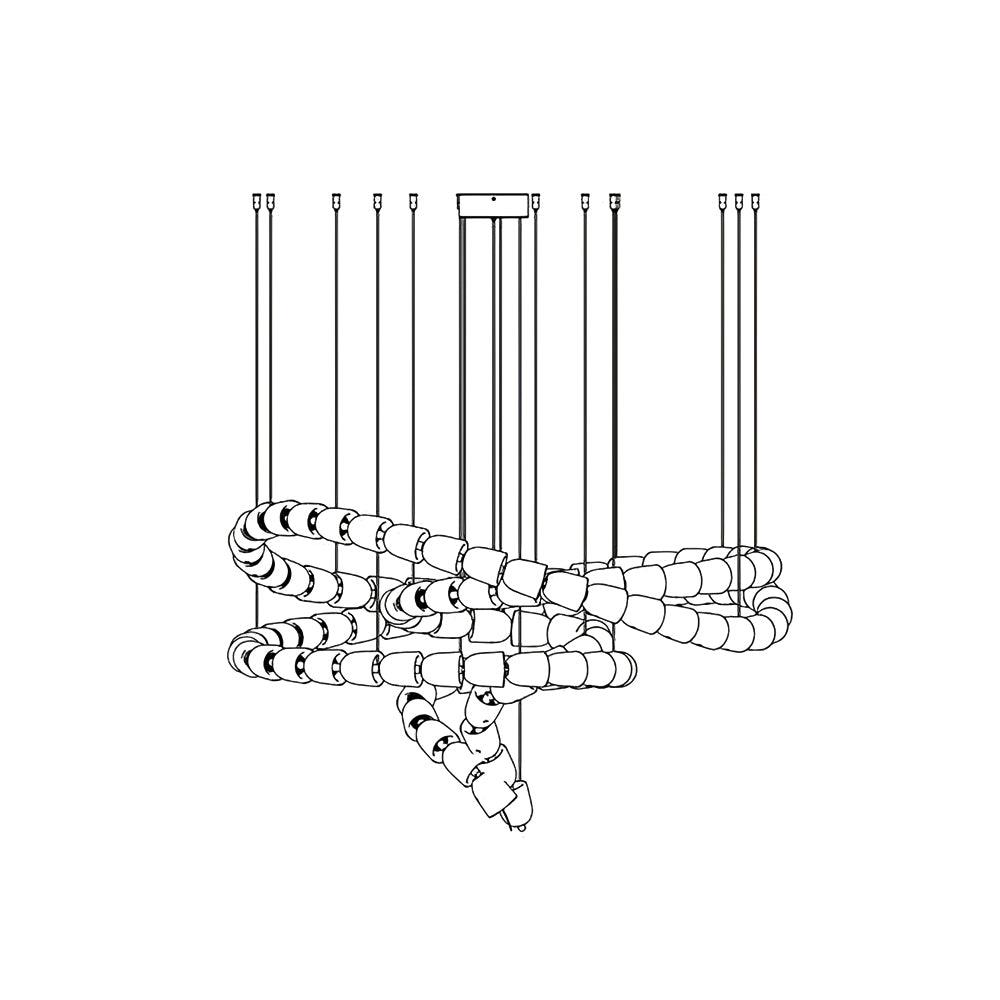 Lustra Chandelier Cristal Doré LED 3-Lignes - Neutralighting