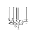 Lustra Chandelier Cristal Doré LED 3-Lignes - Neutralighting
