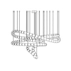 Lustra Chandelier Cristal Doré LED 3-Lignes - Neutralighting