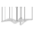 Lustra Chandelier Cristal Doré LED 3-Lignes - Neutralighting