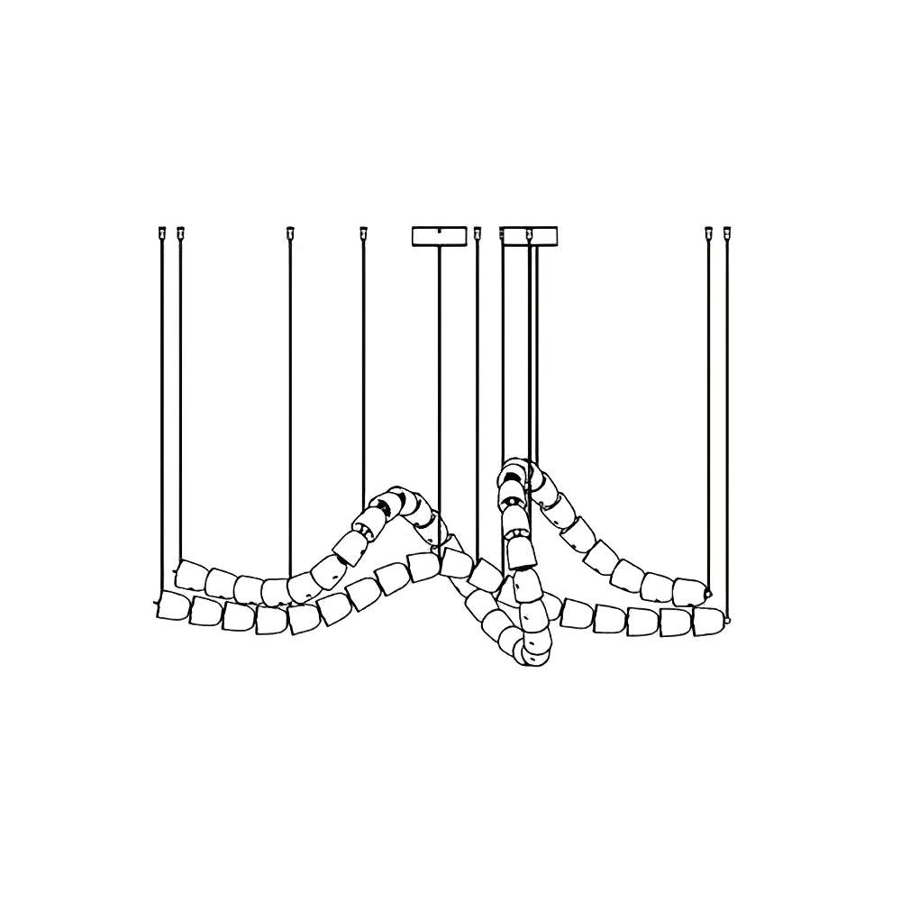 Lustra Chandelier Cristal Doré LED 3-Lignes - Neutralighting