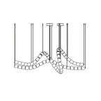 Lustra Chandelier Cristal Doré LED 3-Lignes - Neutralighting