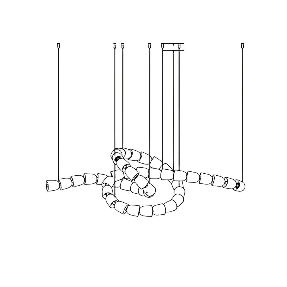 Lustra Chandelier Cristal Doré LED 3-Lignes - Neutralighting