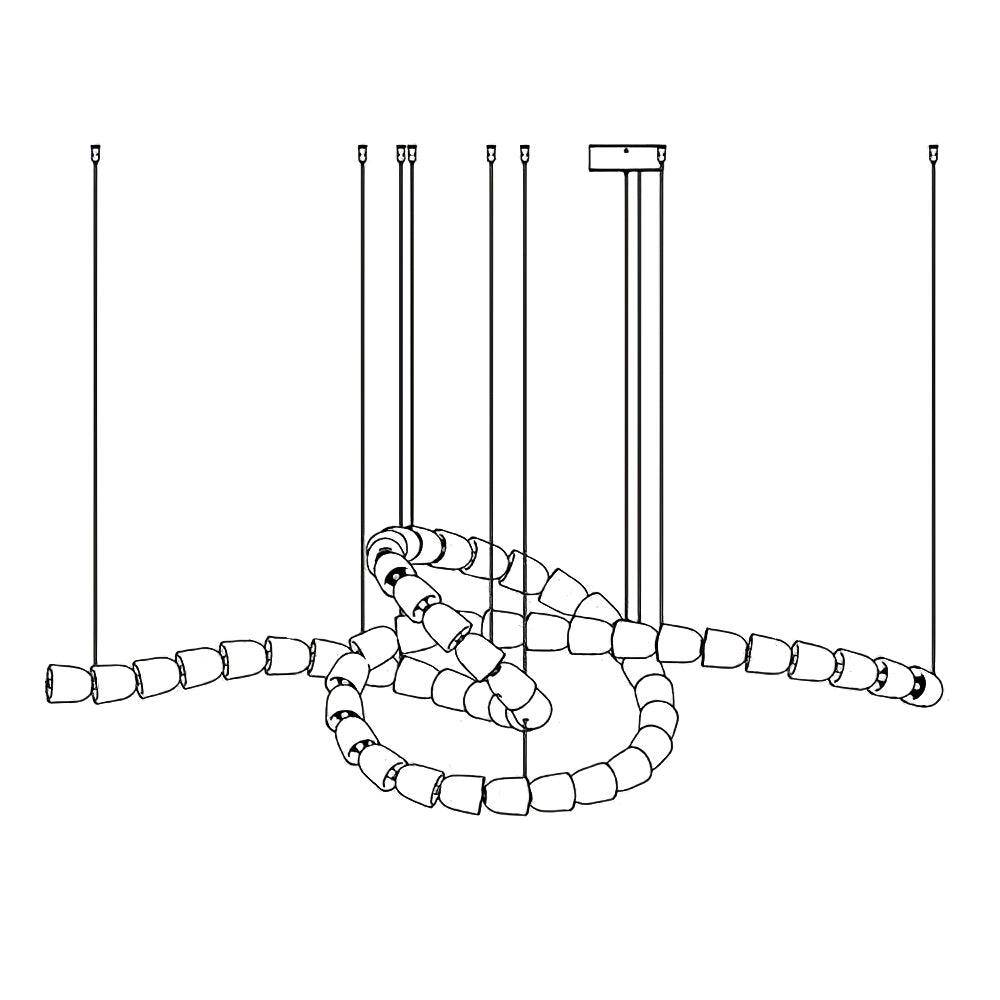 Lustra Chandelier Cristal Doré LED 3-Lignes - Neutralighting