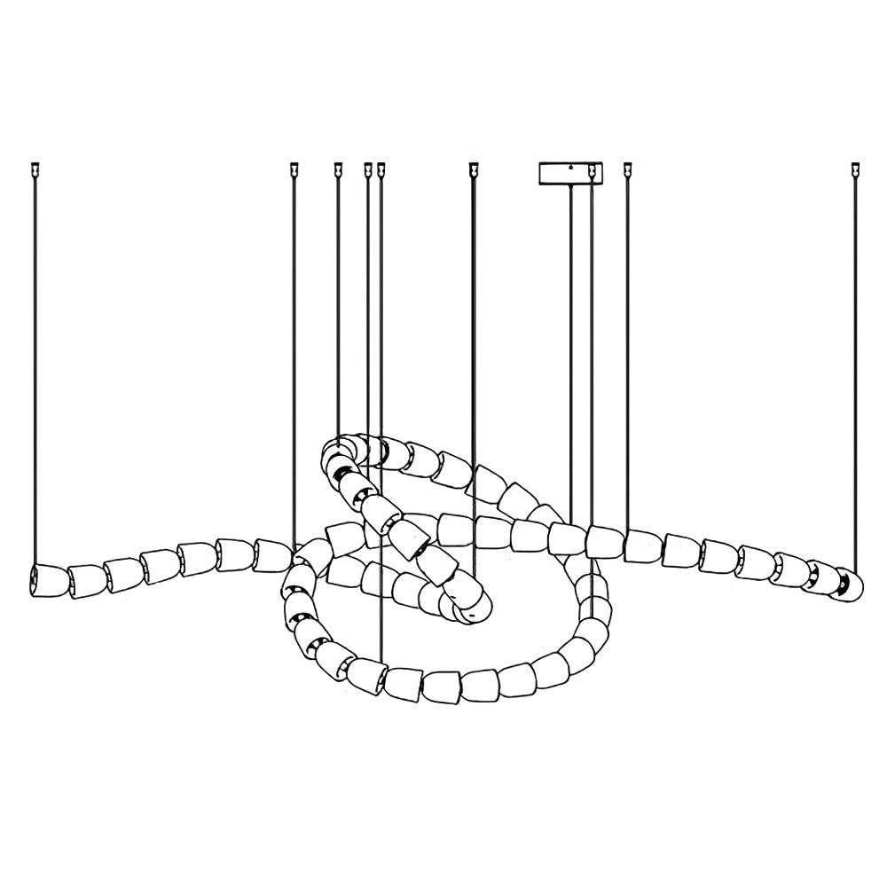 Lustra Chandelier Cristal Doré LED 3-Lignes - Neutralighting