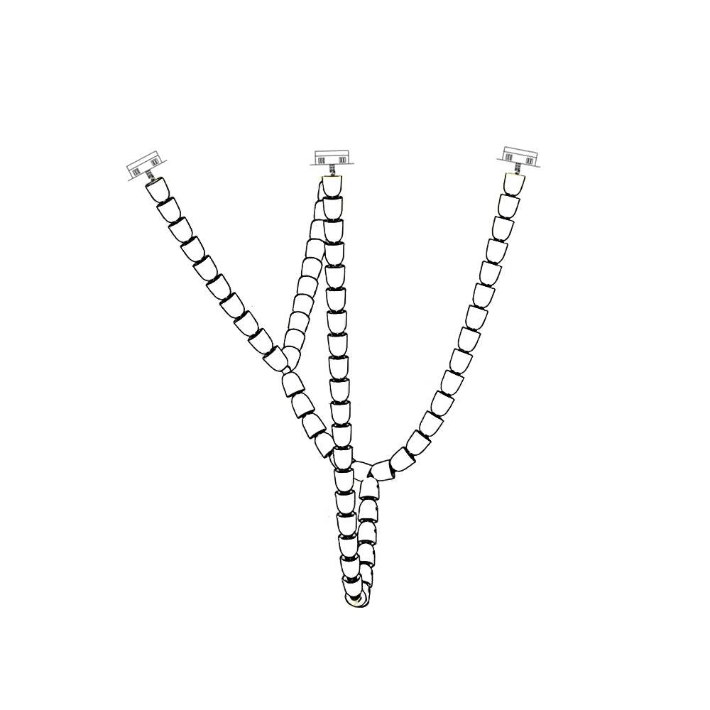 Lustra Chandelier Cristal Doré LED 3-Lignes - Neutralighting