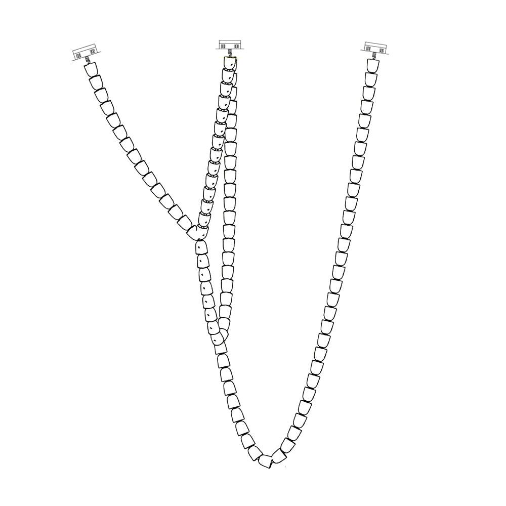 Lustra Chandelier Cristal Doré LED 3-Lignes - Neutralighting