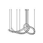 Lustra Chandelier Cristal Doré LED 3-Lignes - Neutralighting