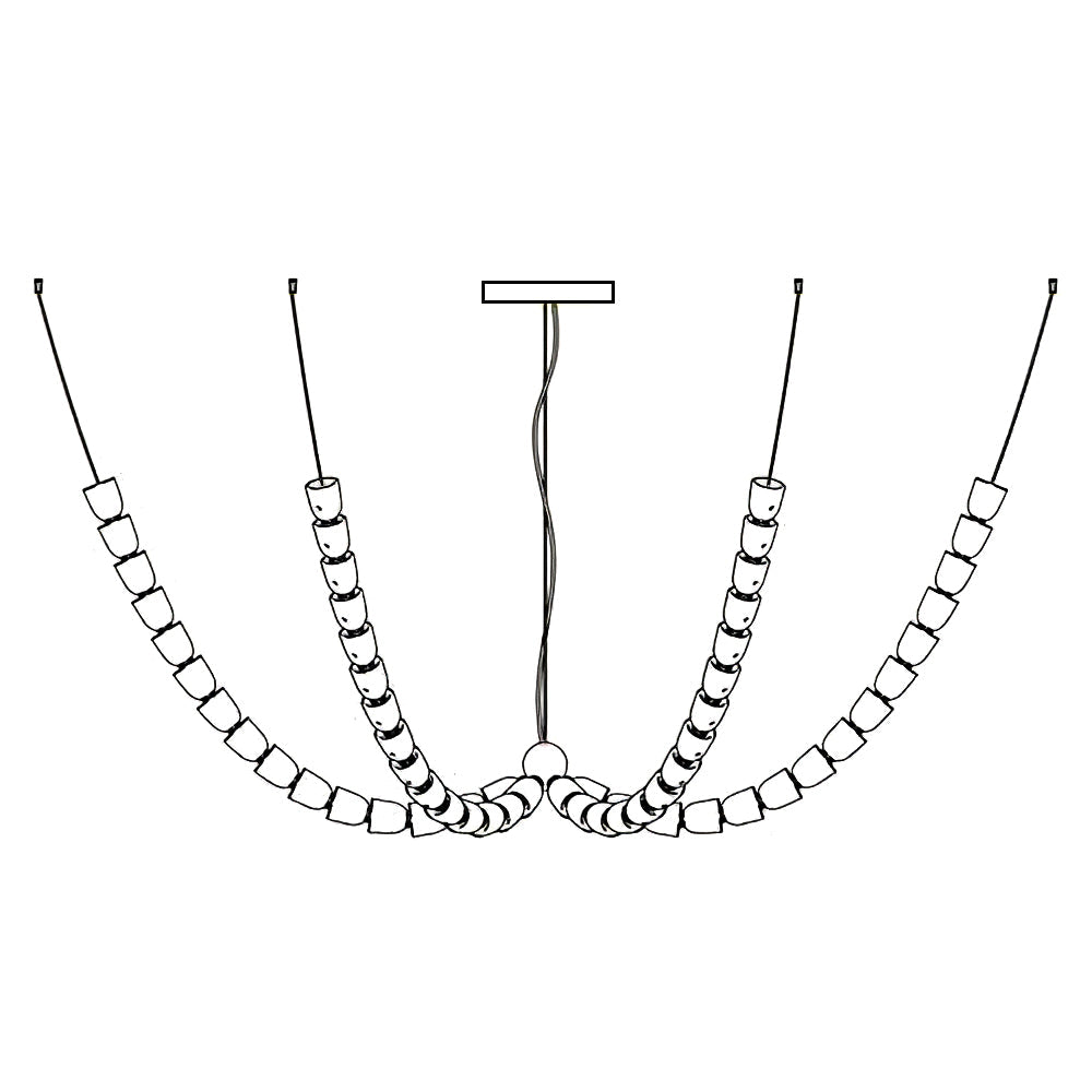 Lustra Chandelier Cristal Doré LED 3-Lignes - Neutralighting