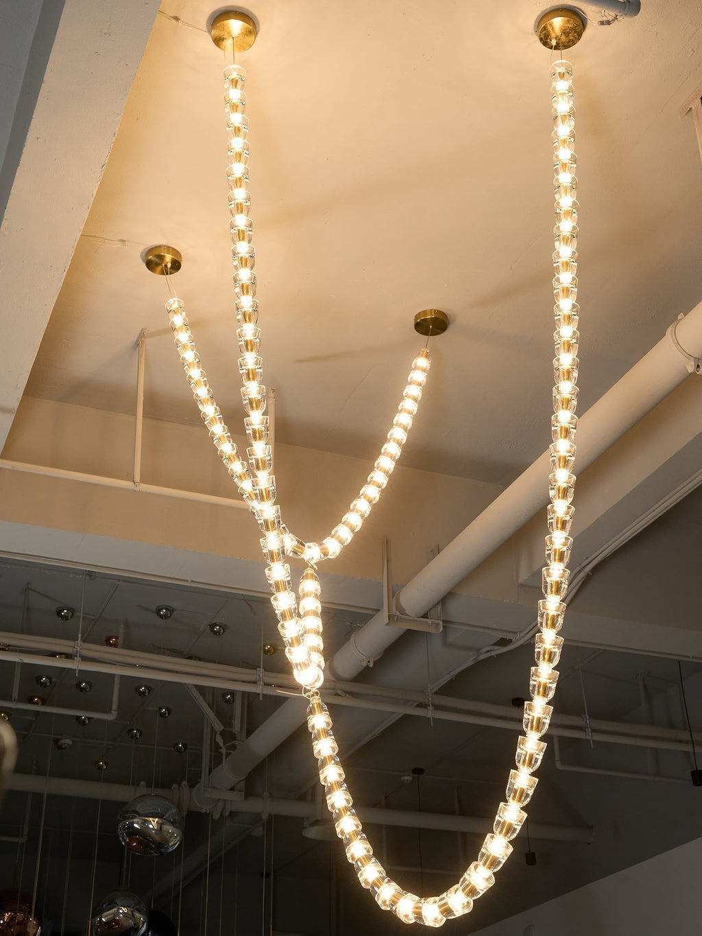 Lustra Chandelier Cristal Doré LED 3-Lignes - Neutralighting