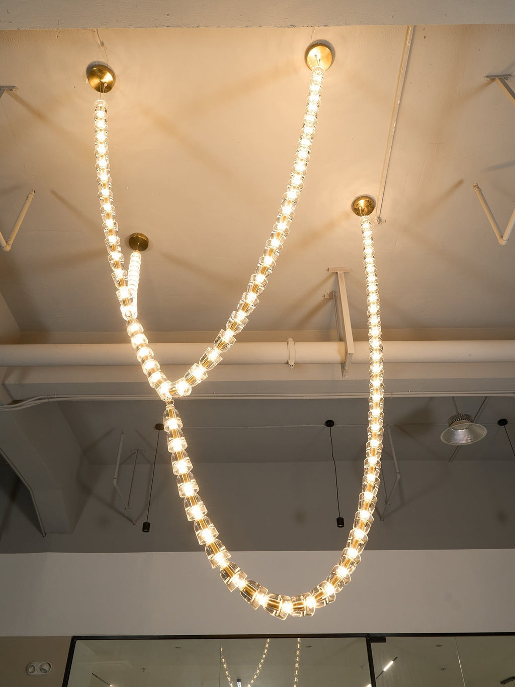 Lustra Chandelier Cristal Doré LED 3-Lignes - Neutralighting