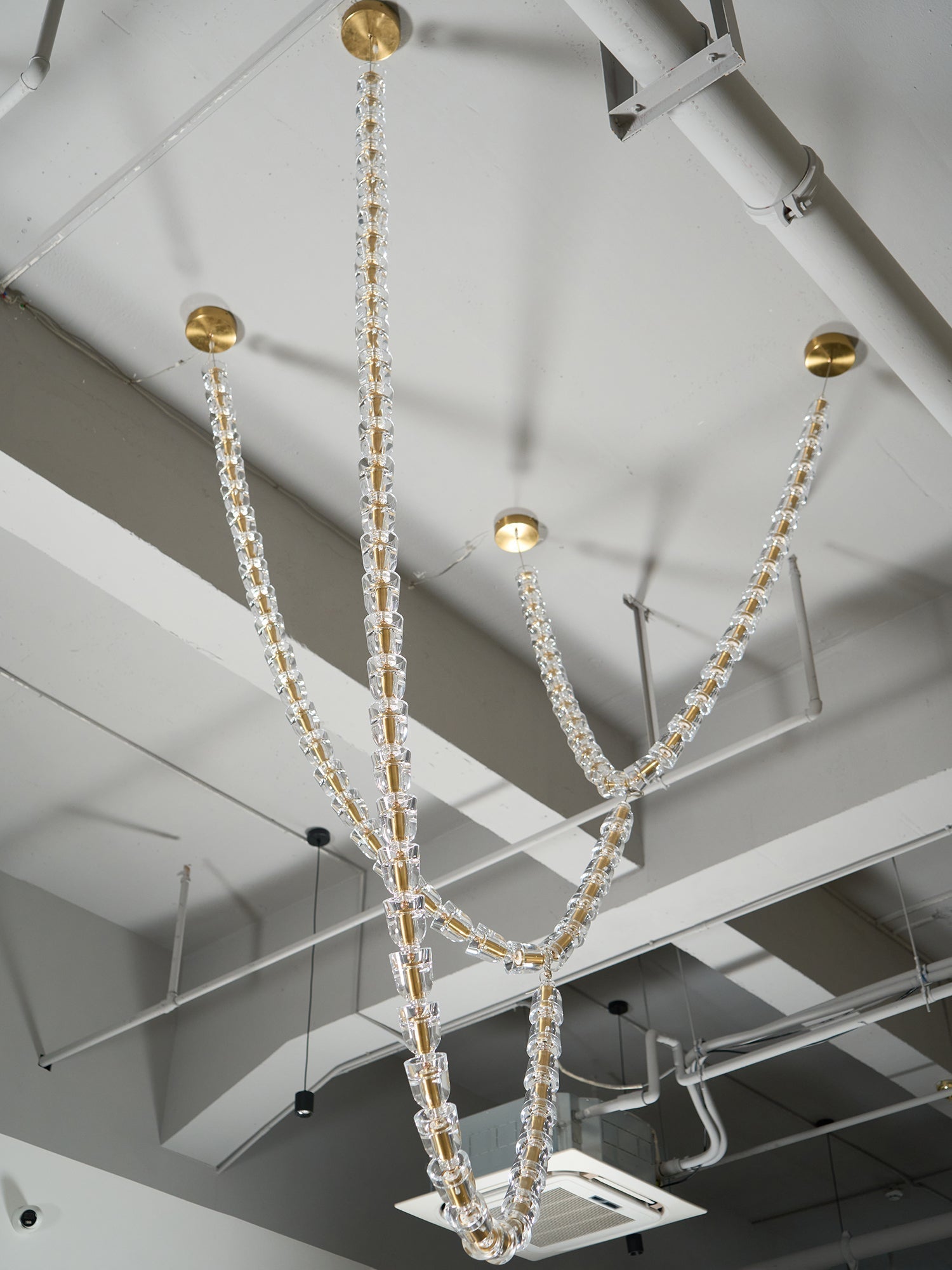 Lustra Chandelier Cristal Doré LED 3-Lignes - Neutralighting