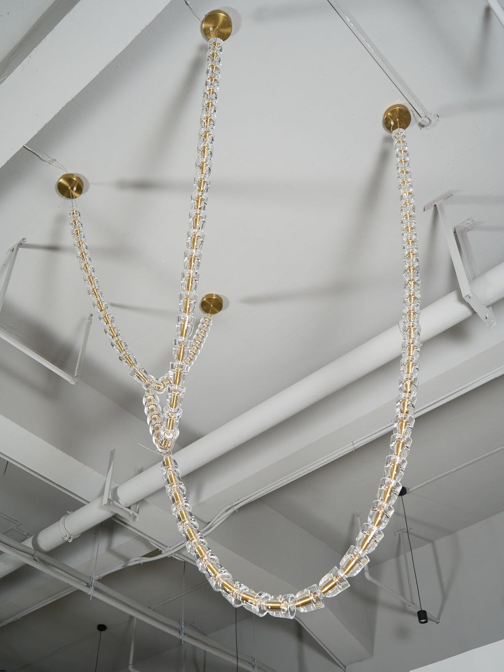Lustra Chandelier Cristal Doré LED 3-Lignes - Neutralighting