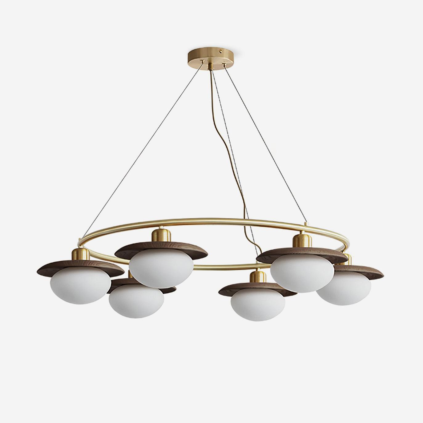 Gama Lustre Cuivre Bois Rond Vintage - Neutralighting