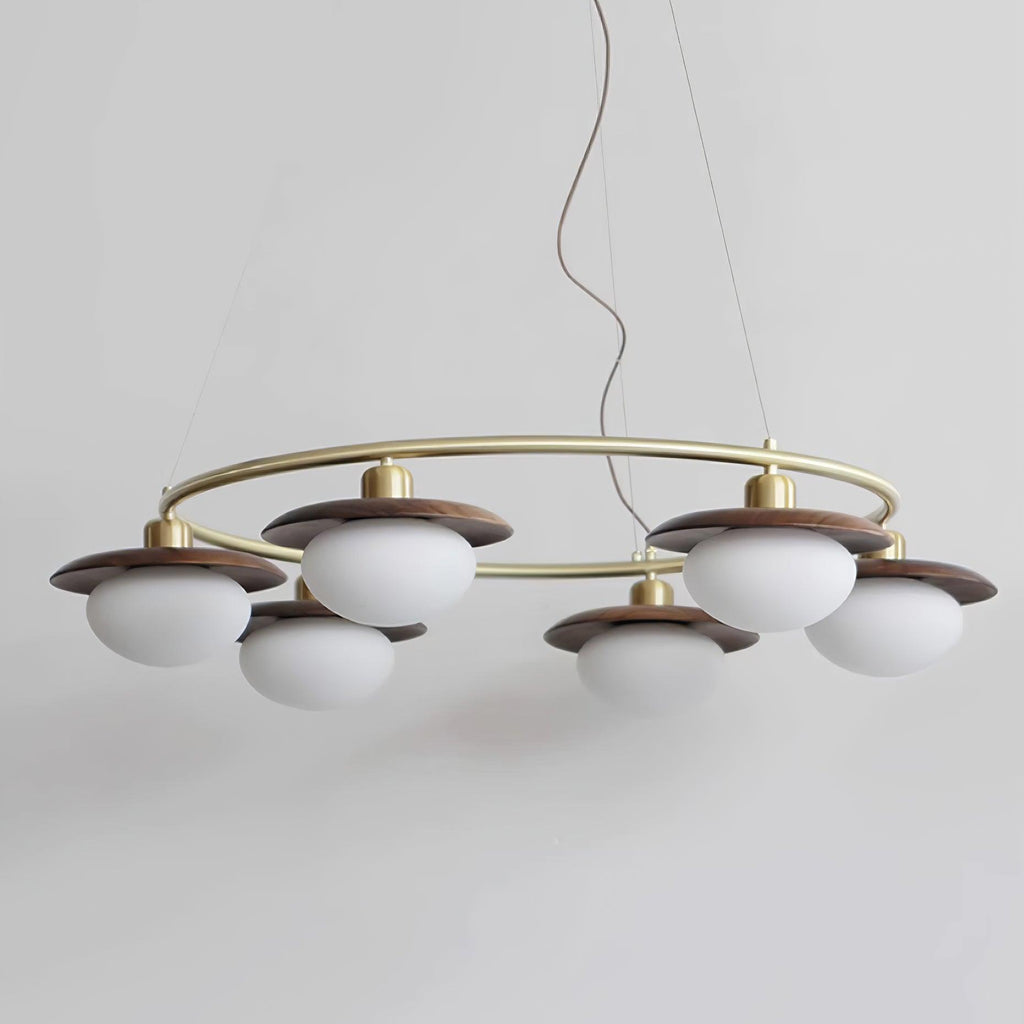 Gama Lustre Cuivre Bois Rond Vintage - Neutralighting