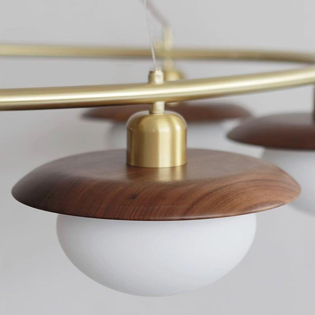 Gama Lustre Cuivre Bois Rond Vintage - Neutralighting