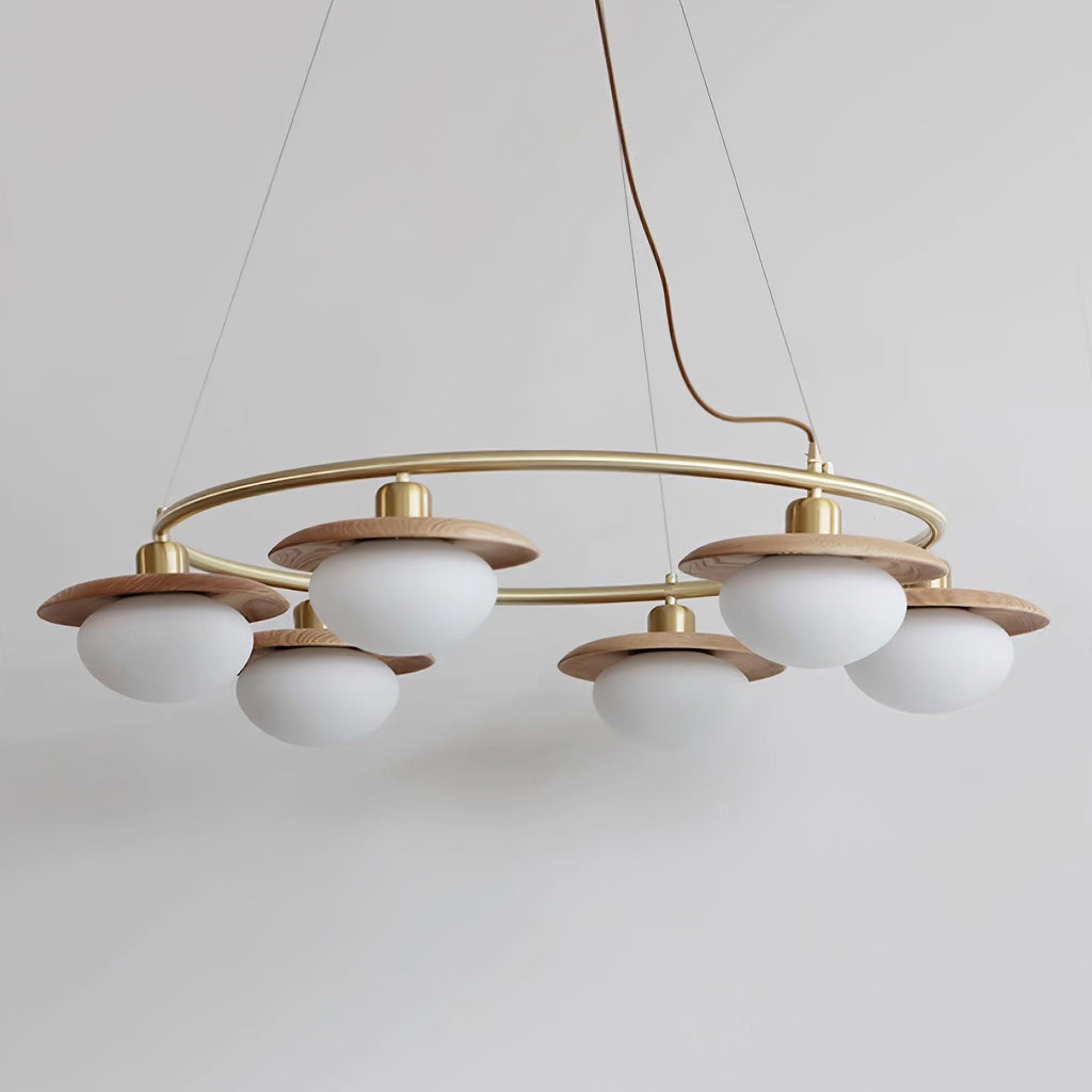 Gama Lustre Cuivre Bois Rond Vintage - Neutralighting