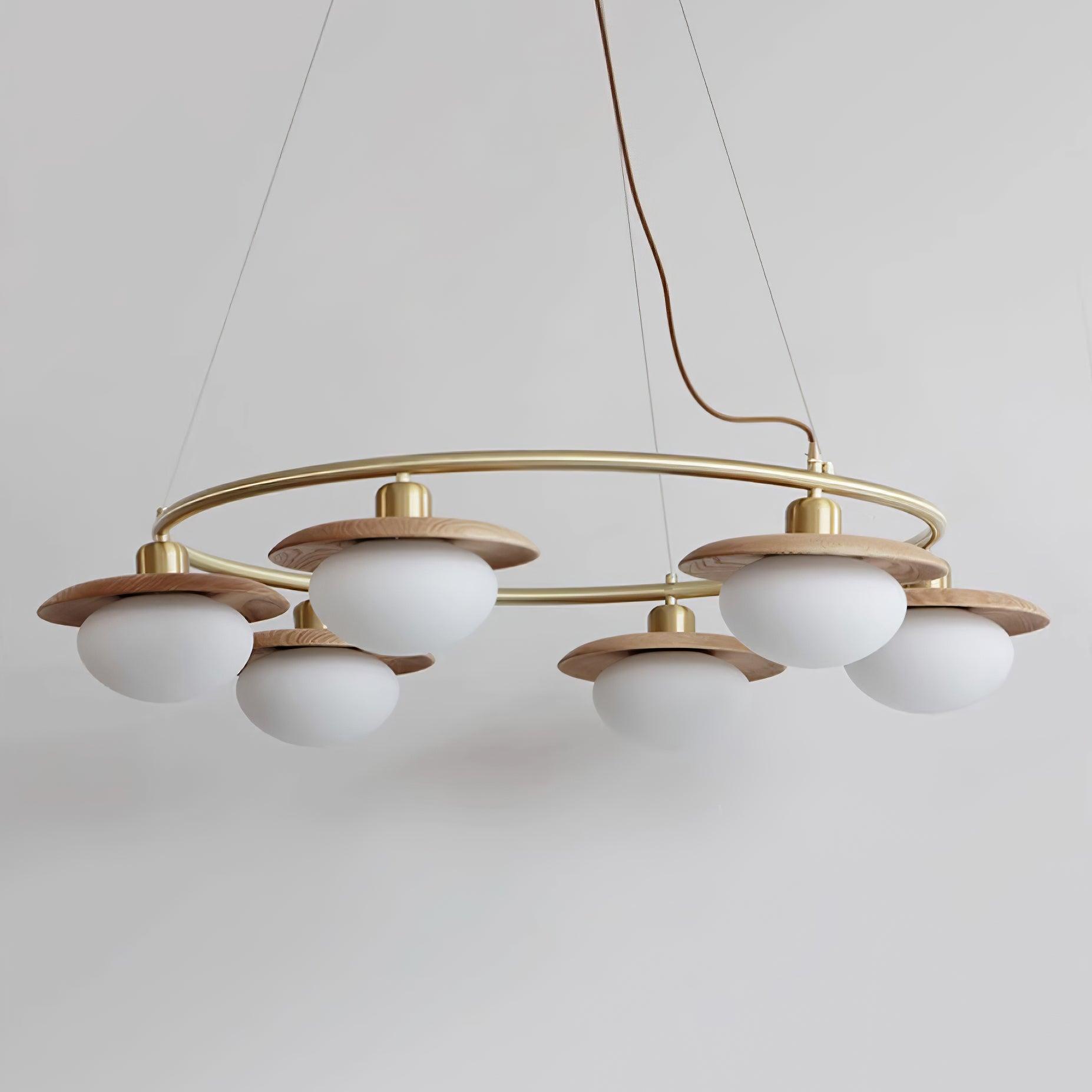 Gama Lustre Cuivre Bois Rond Vintage - Neutralighting