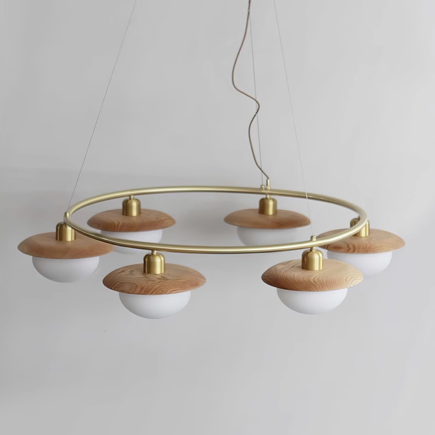 Gama Lustre Cuivre Bois Rond Vintage - Neutralighting