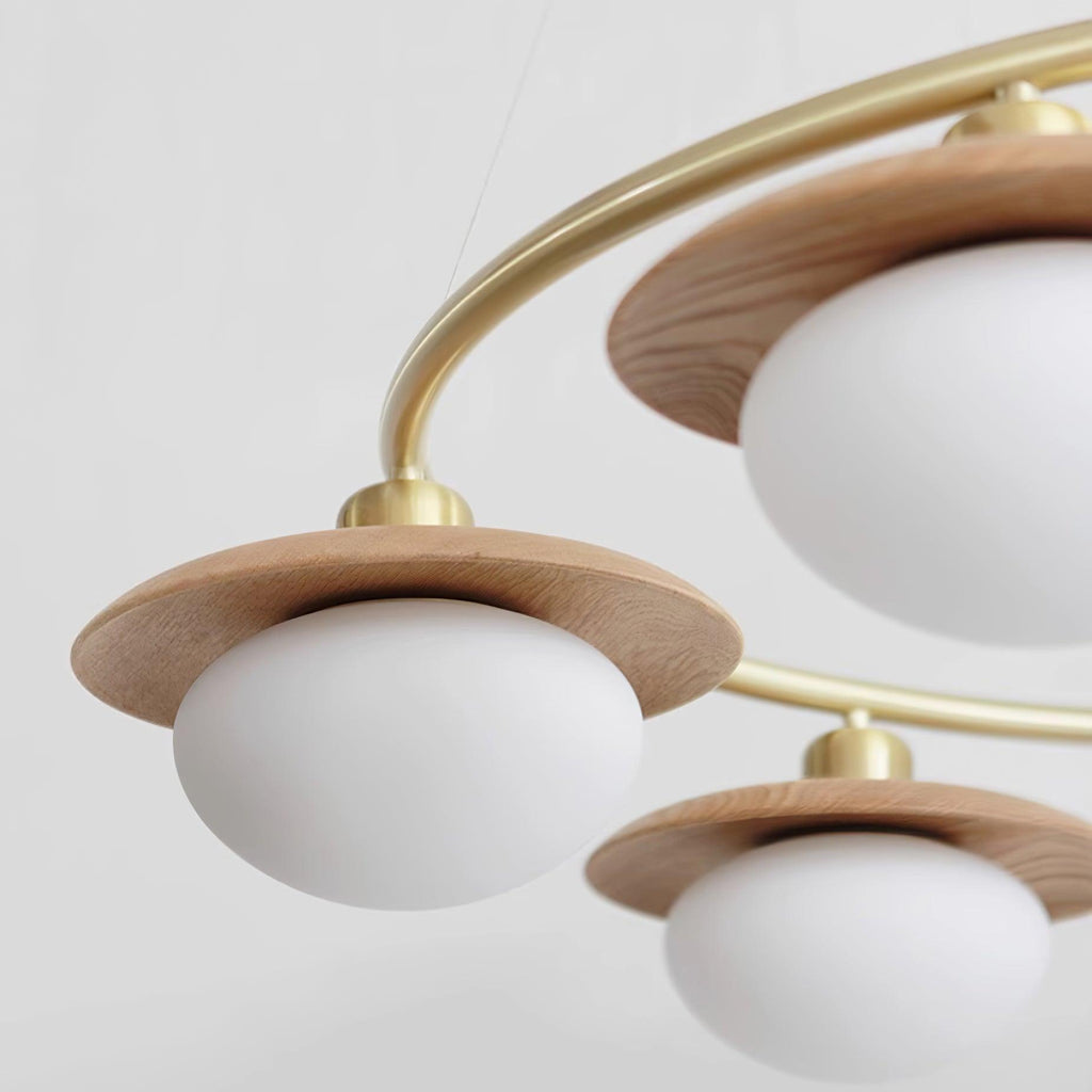 Gama Lustre Cuivre Bois Rond Vintage - Neutralighting