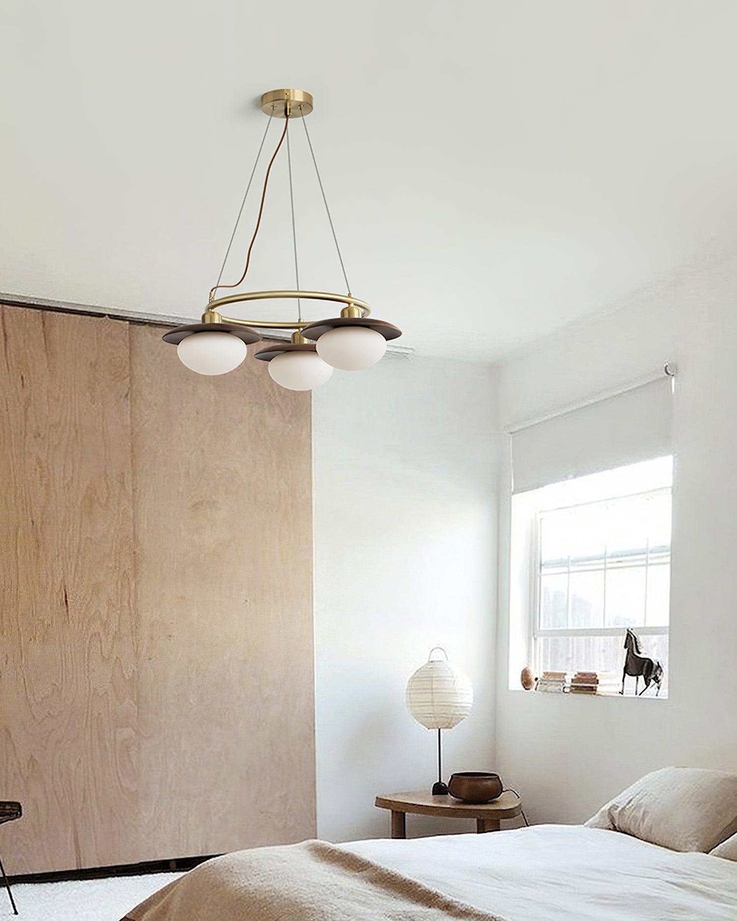 Gama Lustre Cuivre Bois Rond Vintage - Neutralighting