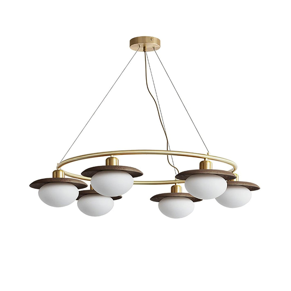 Gama Lustre Cuivre Bois Rond Vintage - Neutralighting