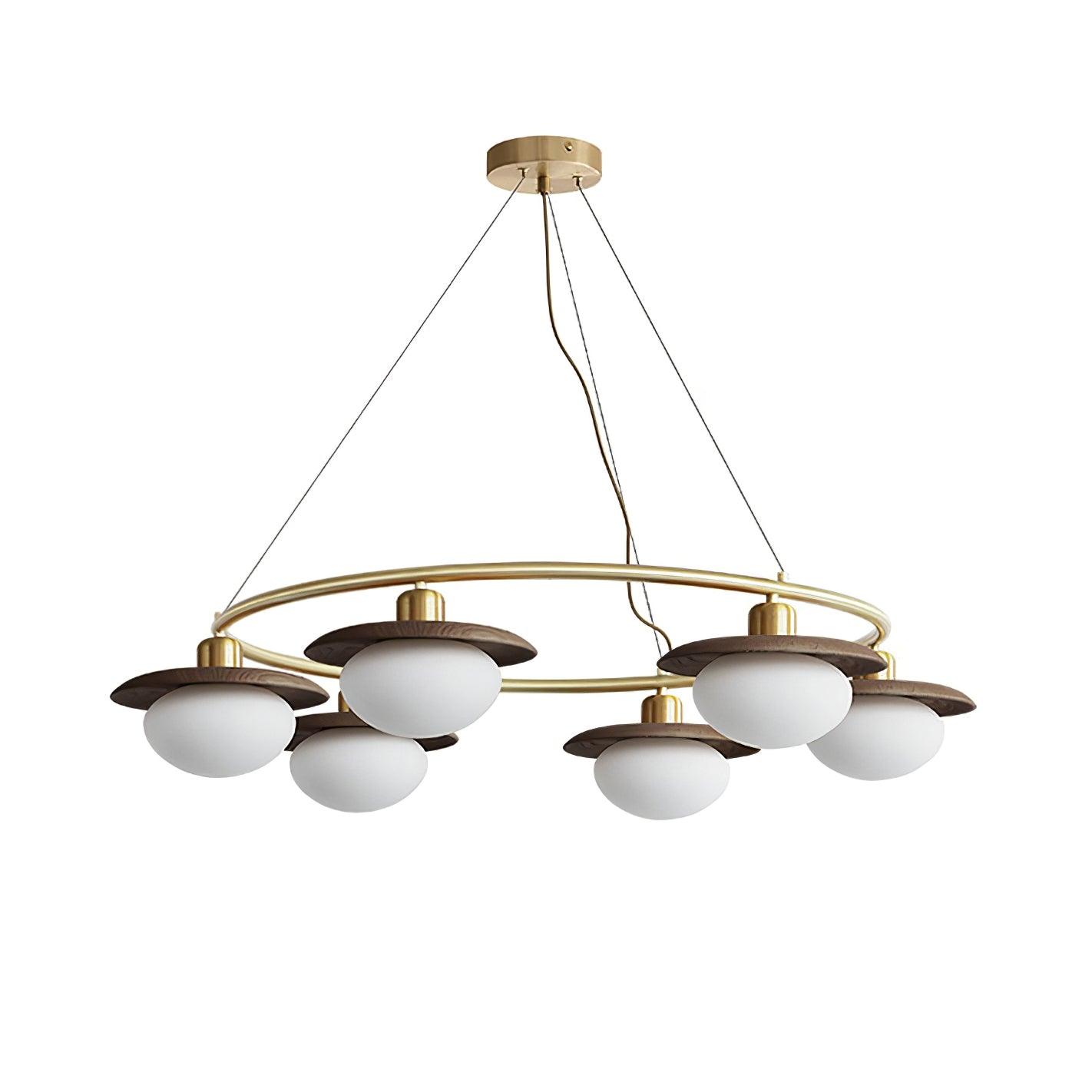 Gama Lustre Cuivre Bois Rond Vintage - Neutralighting