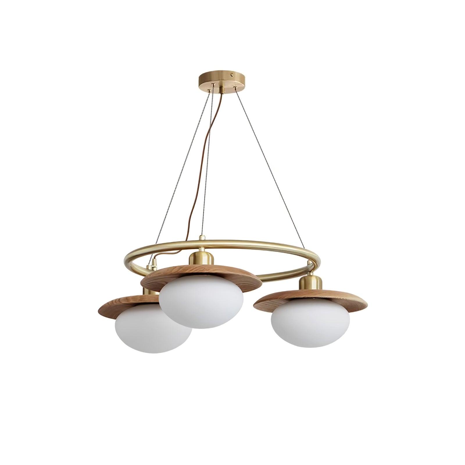 Gama Lustre Cuivre Bois Rond Vintage - Neutralighting