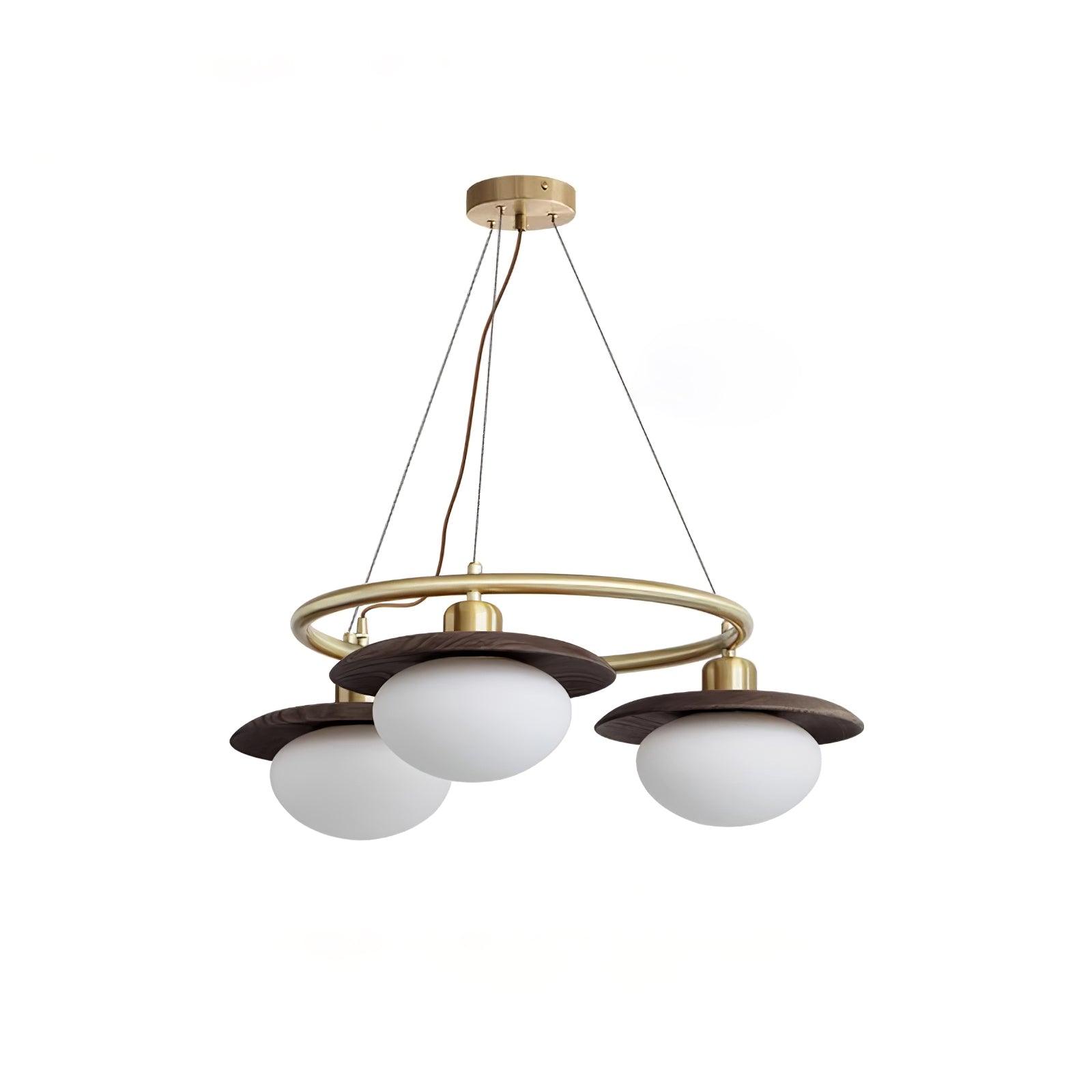 Gama Lustre Cuivre Bois Rond Vintage - Neutralighting