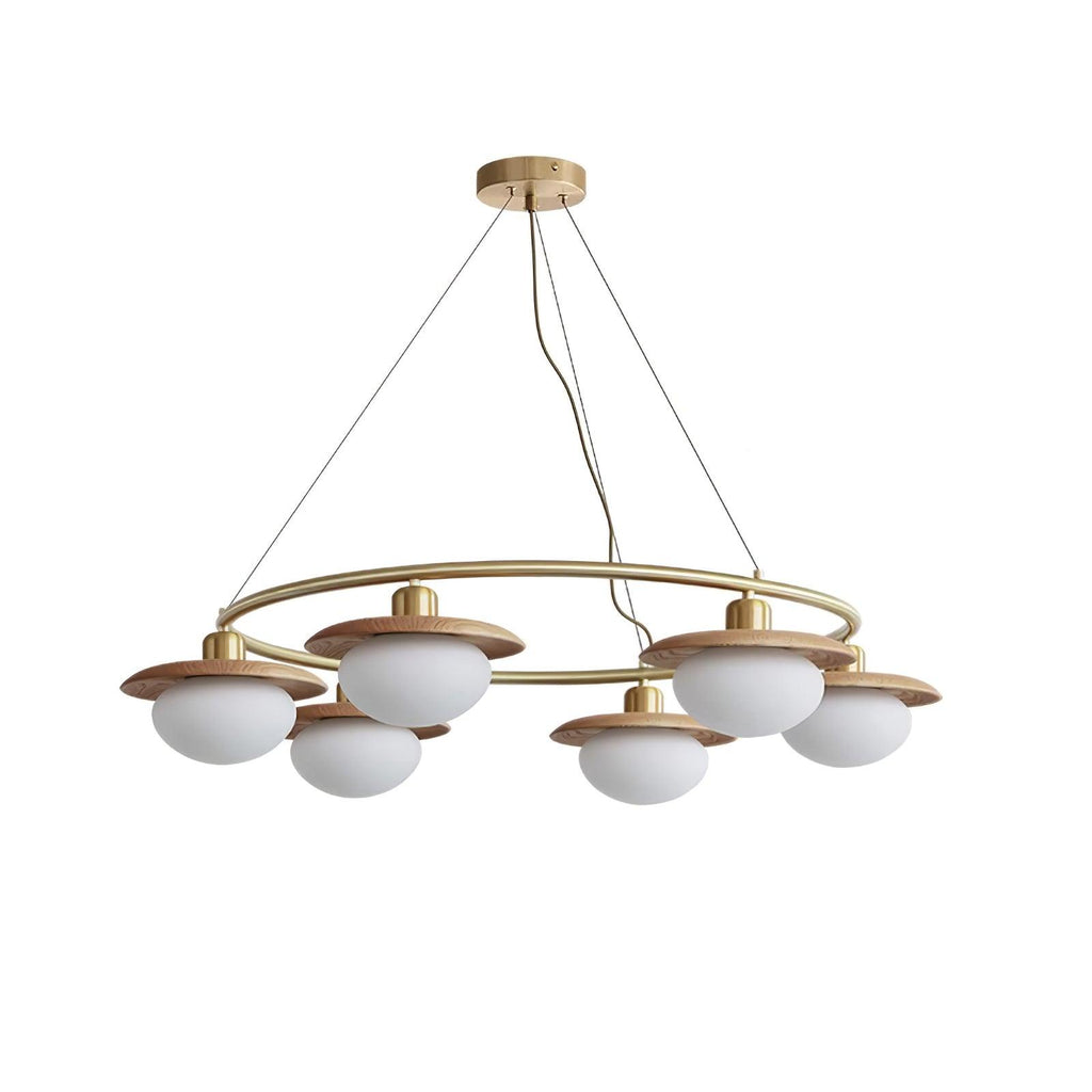 Gama Lustre Cuivre Bois Rond Vintage - Neutralighting