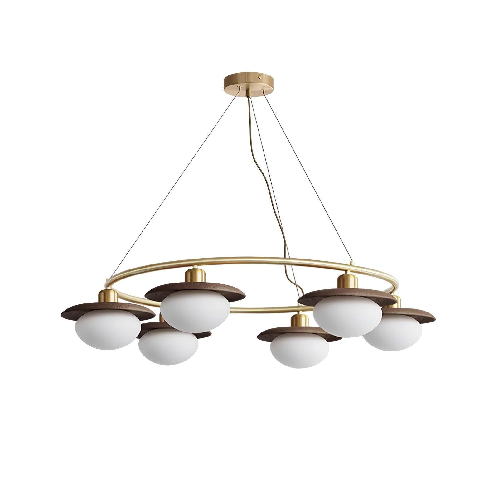 Gama Lustre Cuivre Bois Rond Vintage - Neutralighting