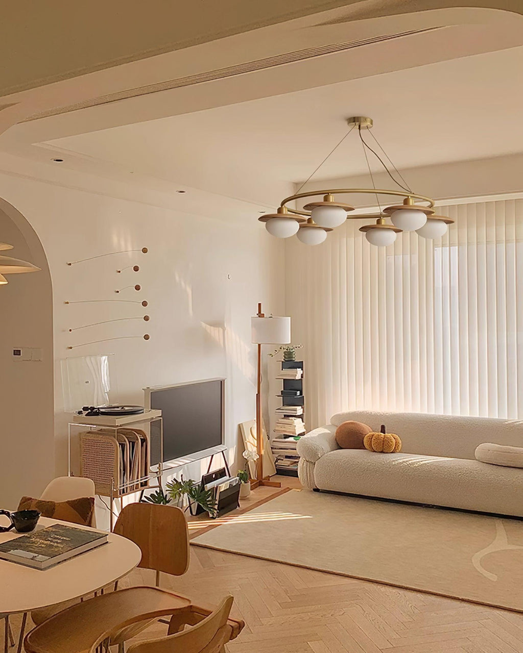 Gama Lustre Cuivre Bois Rond Vintage - Neutralighting