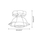 Lampe Plafond Abat-jour Tissu Festonné Plafond Bois de Noyer Vintage - Neutralighting