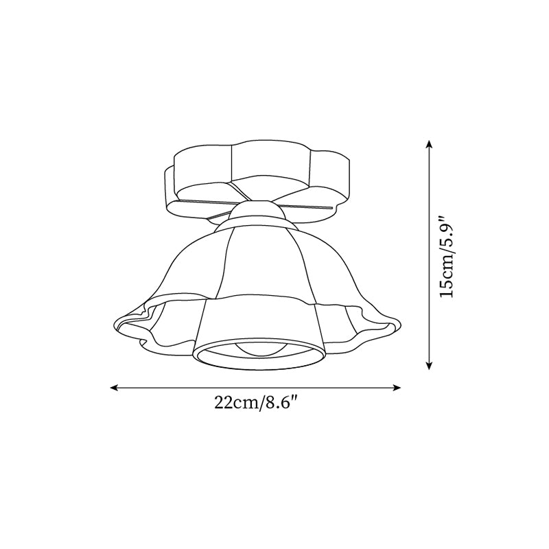 Lampe Plafond Abat-jour Tissu Festonné Plafond Bois de Noyer Vintage - Neutralighting