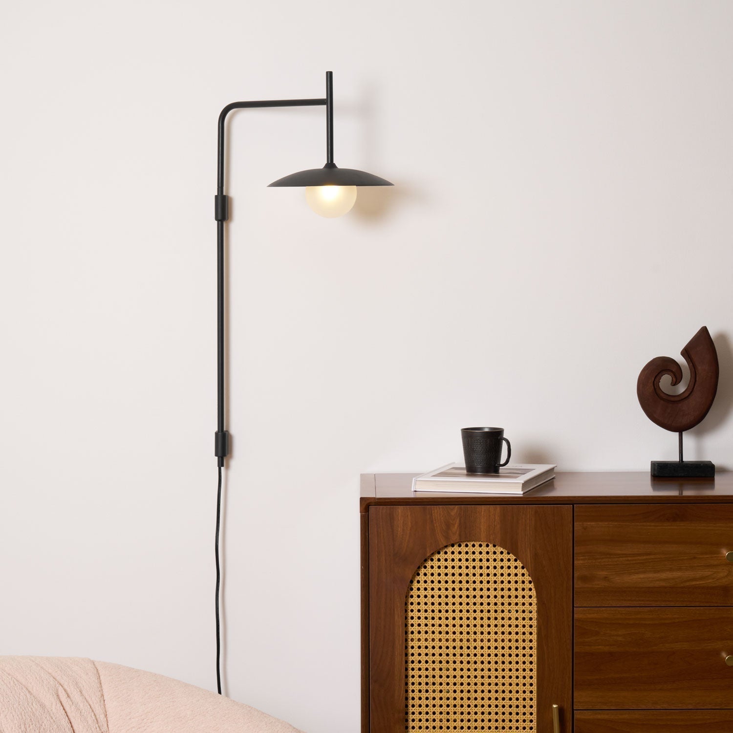 Edan Swing Arm Plug-in Glass Wall Lamp - Neutralighting