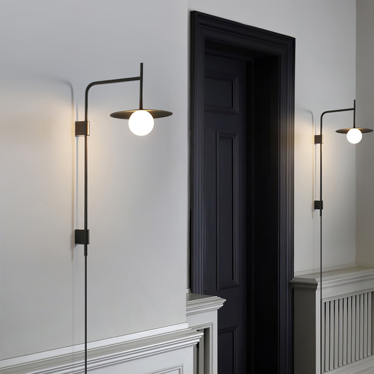 Edan Swing Arm Plug-in Glass Wall Lamp - Neutralighting