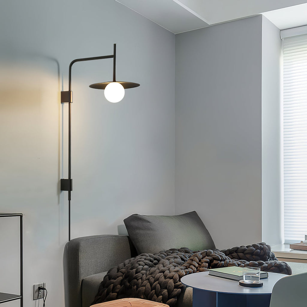 Edan Swing Arm Plug-in Glass Wall Lamp - Neutralighting