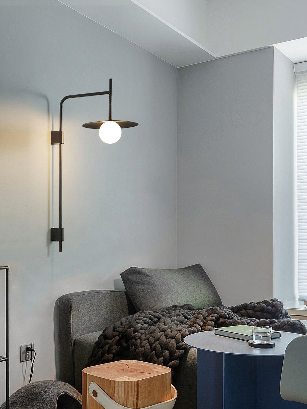 Edan Swing Arm Plug-in Glass Wall Lamp - Neutralighting