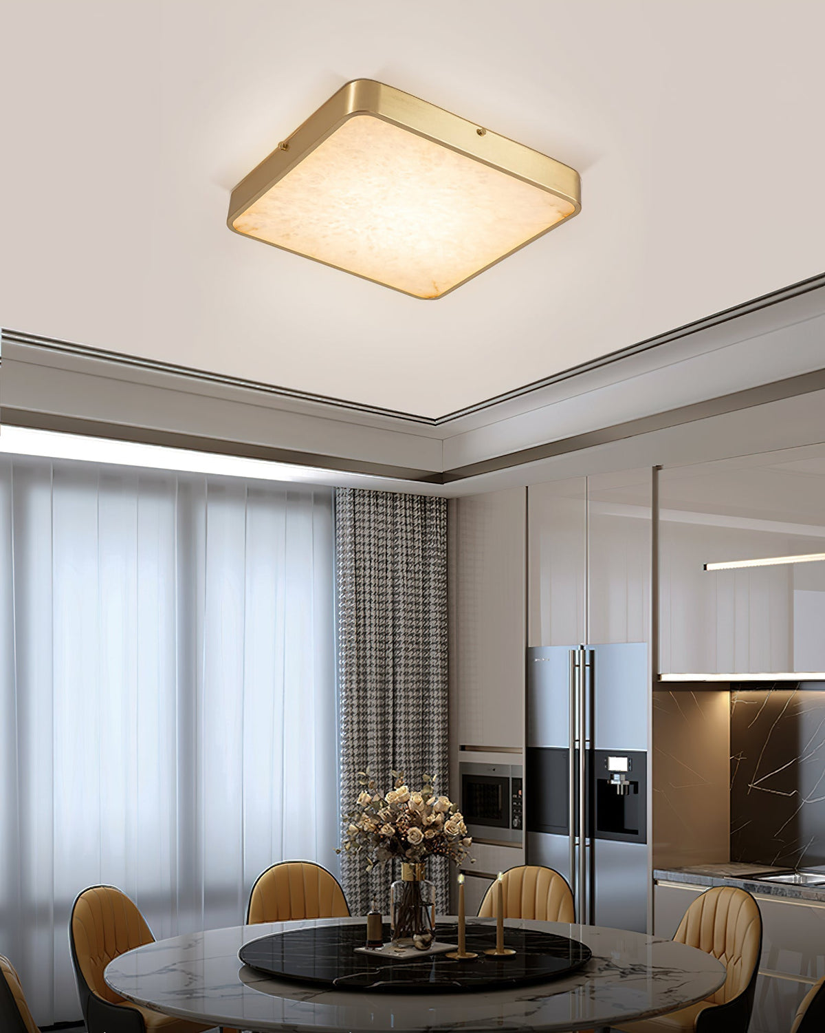 Uzoror Lampe de Plafond Encastrée Albâtre Minimaliste Moderne - Neutralighting