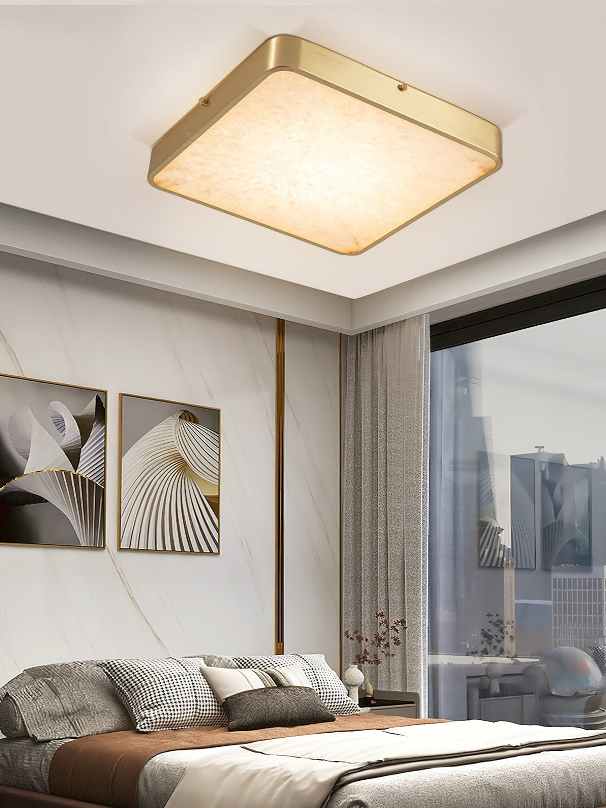 Uzoror Lampe de Plafond Encastrée Albâtre Minimaliste Moderne - Neutralighting