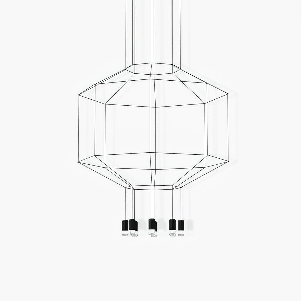 Lustra Lampe Pendante Géométrique en Fil Noir LED - Neutralighting