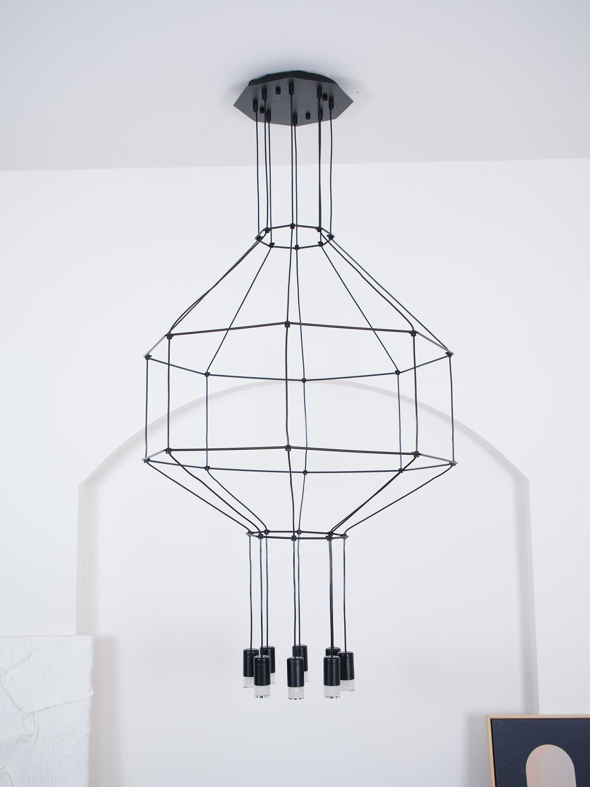 Lustra Lampe Pendante Géométrique en Fil Noir LED - Neutralighting