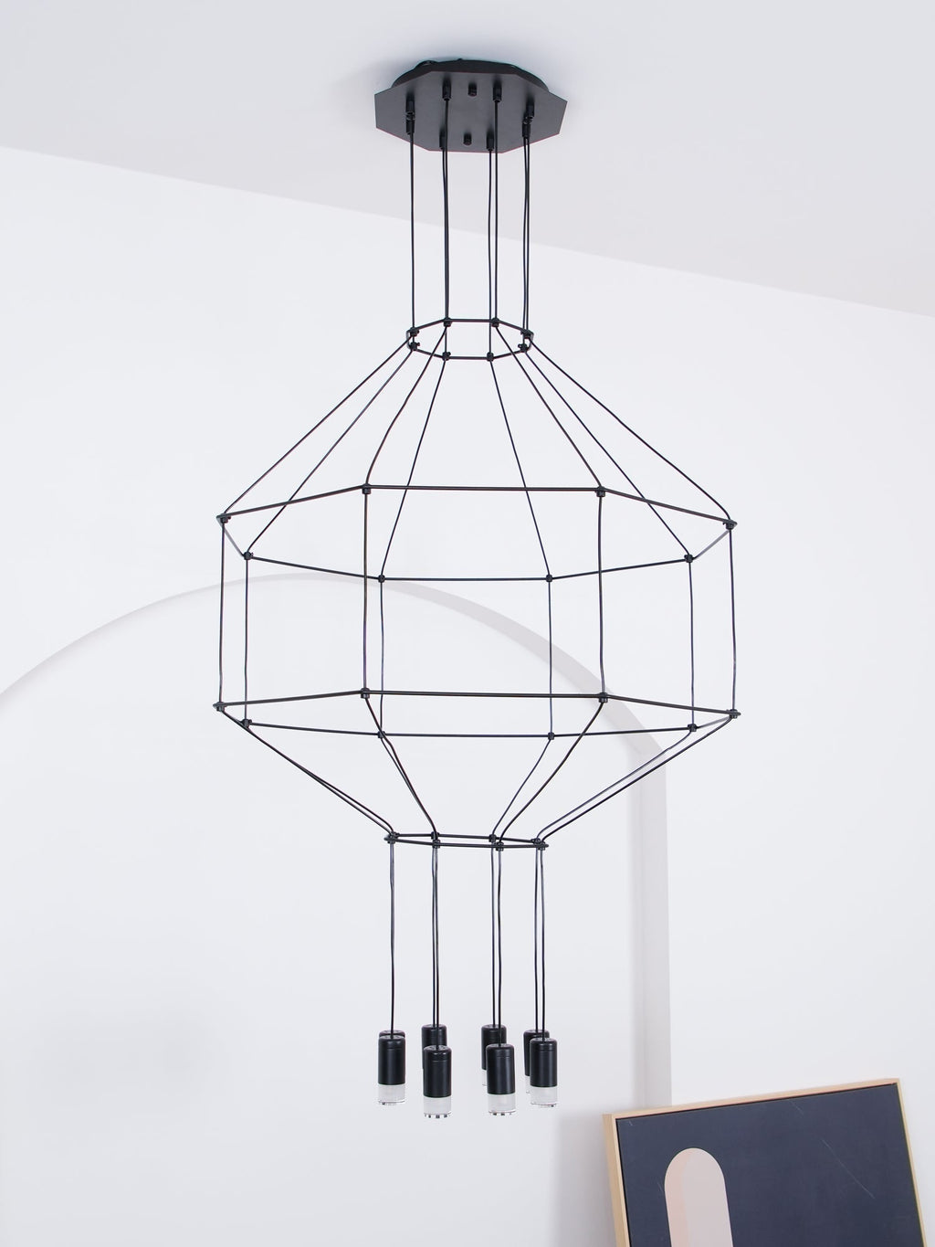 Lustra Lampe Pendante Géométrique en Fil Noir LED - Neutralighting