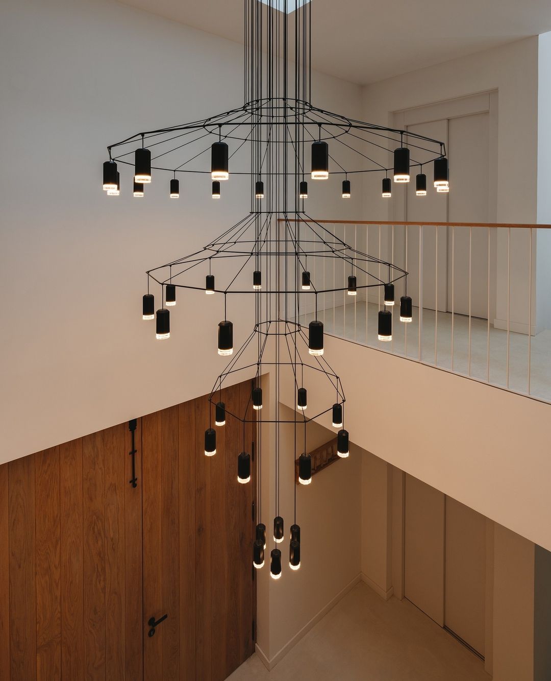 Lustra Lampe Pendante Géométrique en Fil Noir LED - Neutralighting