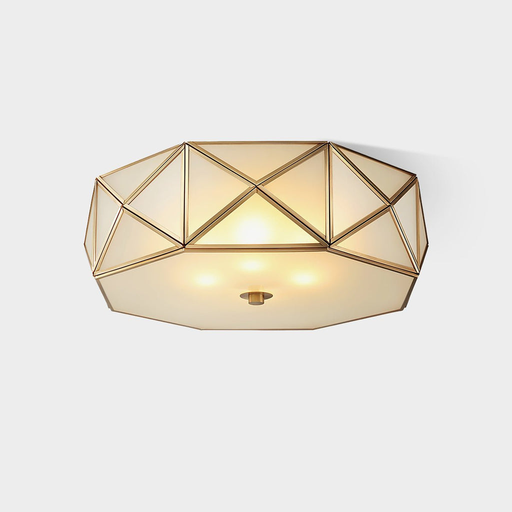 Coloreth Lampe de Plafond Géométrique en Laiton et Verre - Neutralighting
