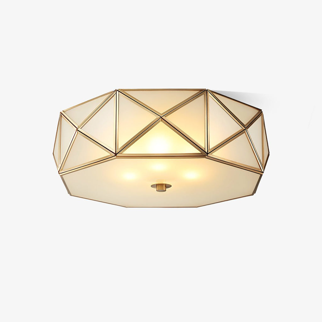 Coloreth Lampe de Plafond Géométrique en Laiton et Verre - Neutralighting