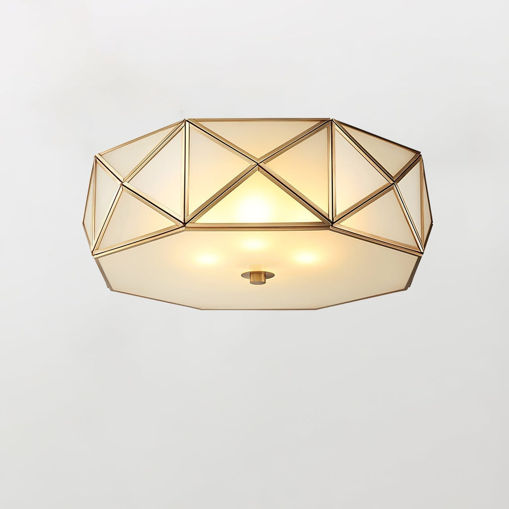 Coloreth Lampe de Plafond Géométrique en Laiton et Verre - Neutralighting