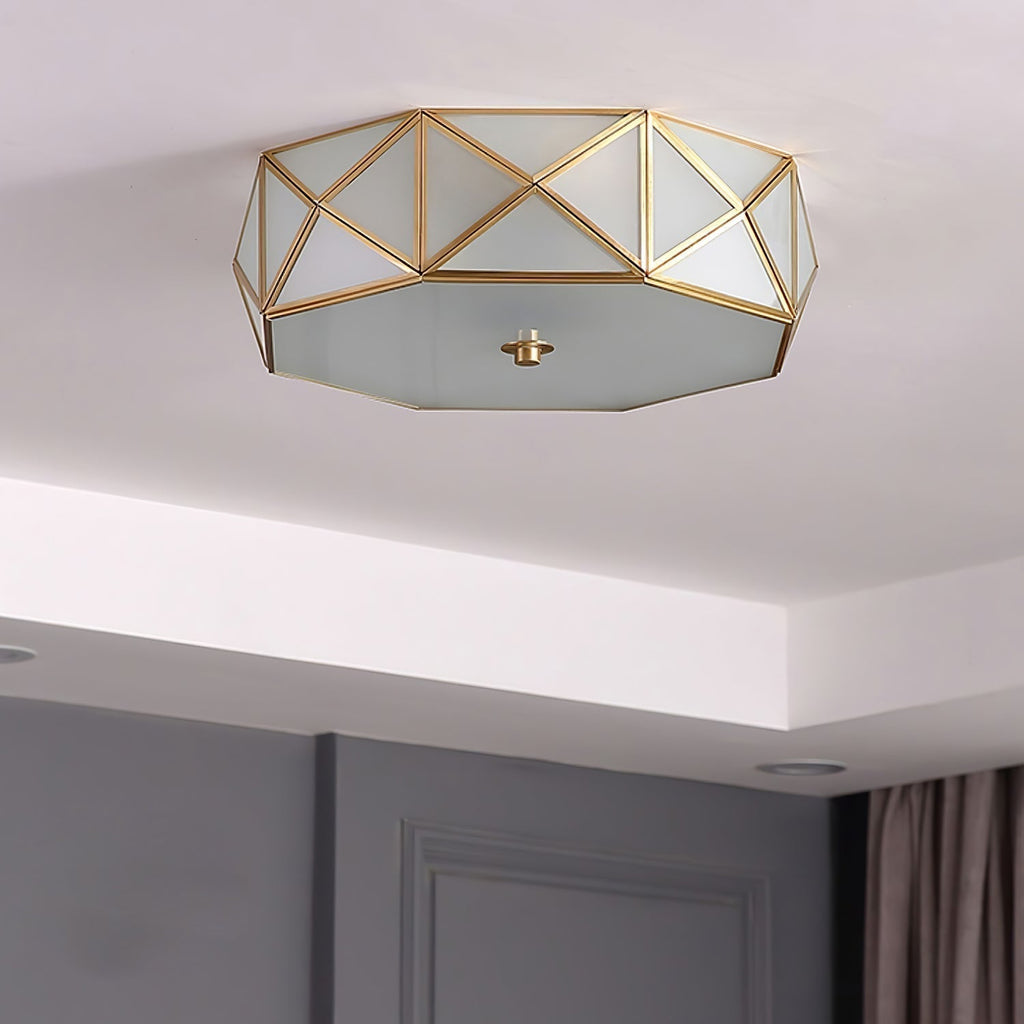 Coloreth Lampe de Plafond Géométrique en Laiton et Verre - Neutralighting